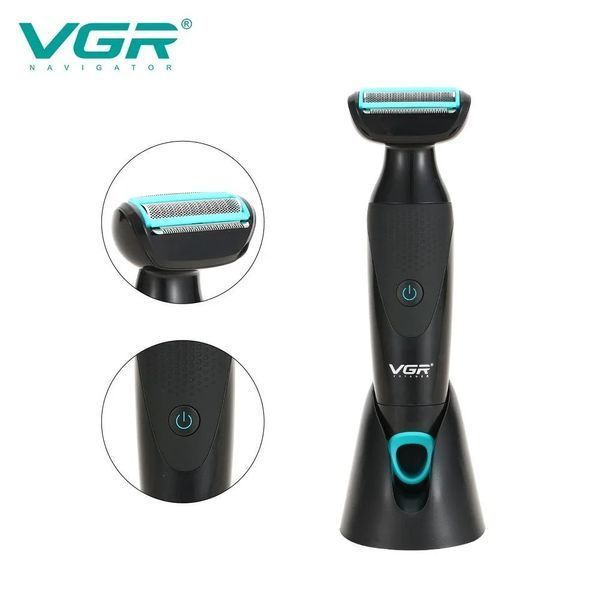 Електробритва-тример VGR V-601 2в1 з підставкою, USB, 90 хв роботи, для сухого та вологого гоління