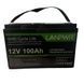 Акумулятор LiFePO4 LanPWR 12V 100AH 100A 1280Wh для дому котла сонячних батарей