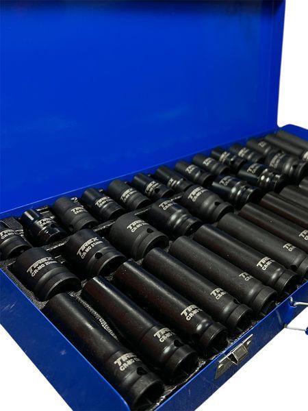 Набір ударних торцевих головок TIREX TRISS36E 1/2&Prime; 8&ndash;32 мм, 35 шт, короткі та довгі, у металевому кейсі