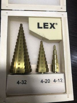 Ступінчасті свердла LEX 3 шт для свердління отворів різного діаметру в одному наборі