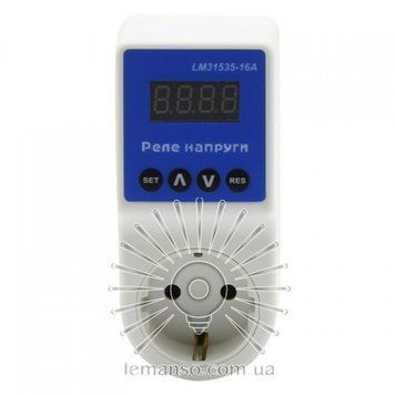Реле напруги Lemanso LM31535-16A "Щит" з максимальним струмом 16А для розетки