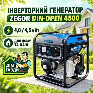 Бензиновий інверторний генератор ZEGOR DIN-OPEN 4500 4,0/4,5 кВт