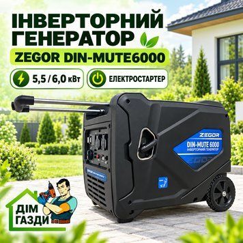 Бензиновий інверторний генератор ZEGOR DIN-MUTE6000 5,5/6,0 кВт, електростартер