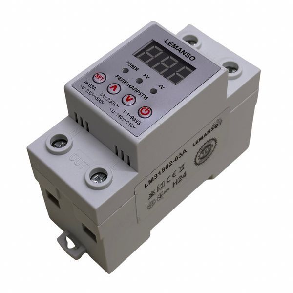 Реле напруги Lemanso LM31502-63A "Щит" з високим рівнем захисту