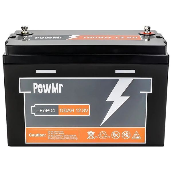Акумулятор AGM PowMr 100AH 12.8V 1200Wh для дому котла сонячних батарей