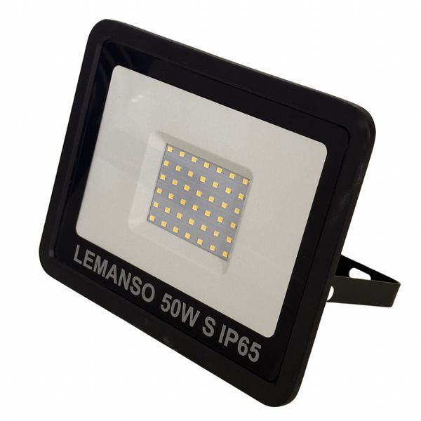Прожектор LED 50w 6500K IP65 3200LM LEMANSO чорний з мікро. датчиком / LMPS16-50 / затримка викл. 30сек