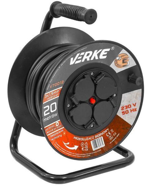 VERKE Подовжувач 3x1.5mm2 20M V70012